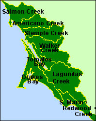 West Marin-Sonoma sub-basin map